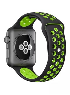 Silicone Wristband For Apple Watch Series 1/2/3 -38/42mm Black/Green
