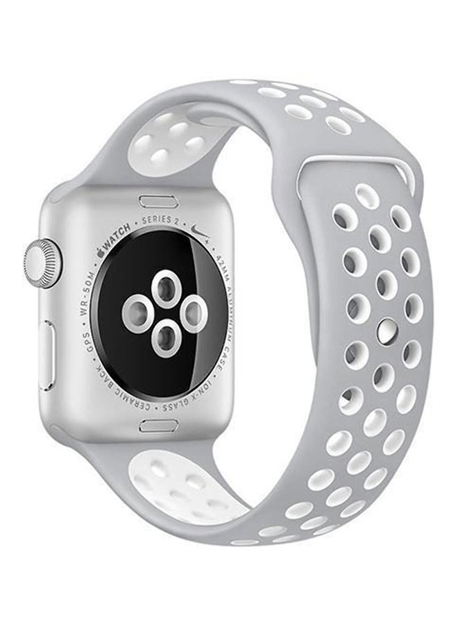 Generic - Replacement Band For Apple Watch Series 1/2/3 38/42mm Grey/White - Image 1