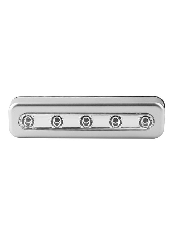 POLLEN LIFE 5-LED Cabinet Closet Self-Stick Wireless Tap Light Silver 17.5x4.5x1.5cm - Image 1
