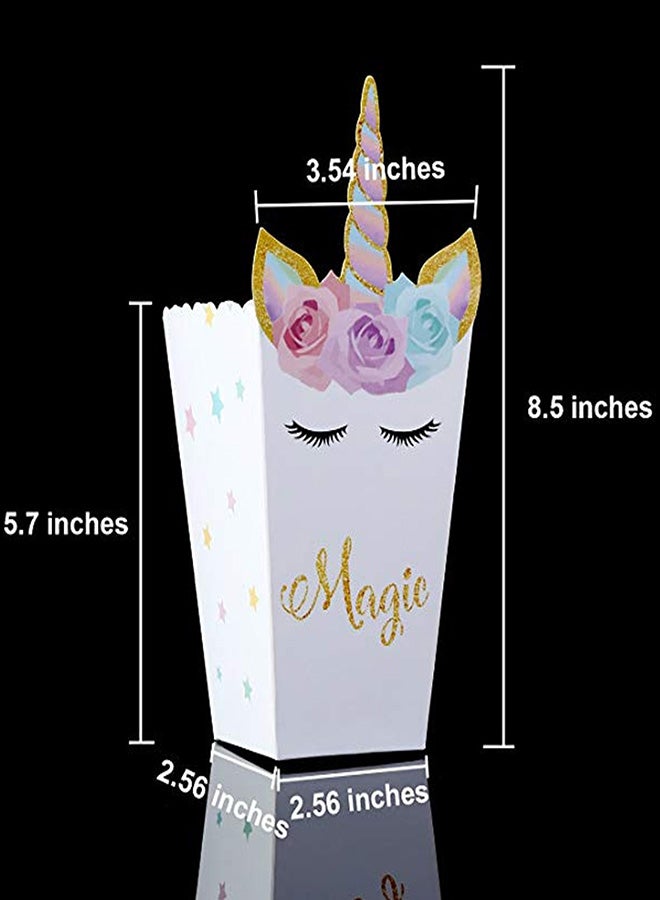 24-Piece Unicorn Pattern Printed Easy Assemble Decorative Treat Box Set 3.54x8.5x3.54inch - Image 2