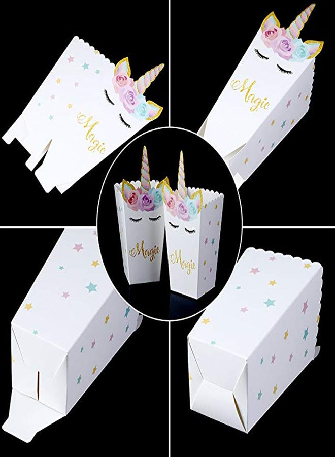 24-Piece Unicorn Pattern Printed Easy Assemble Decorative Treat Box Set 3.54x8.5x3.54inch - Image 3