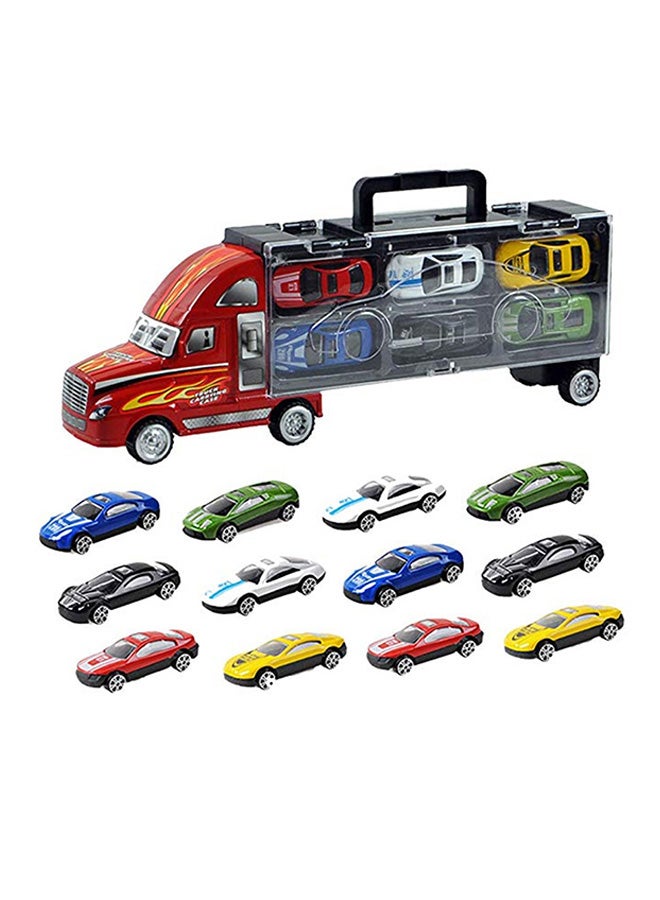 Car Container Truck With 12 Piece Vehicle Set - Image 1