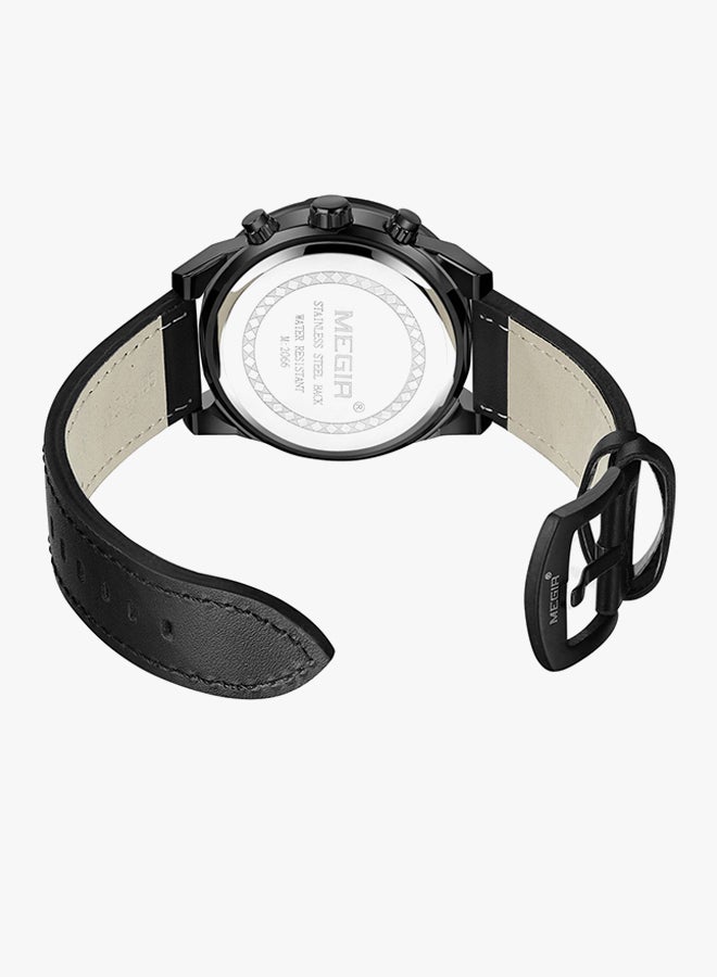 MEGIR - men Water Resistant Chronograph Watch ML2066G-BK-1 - Image 1