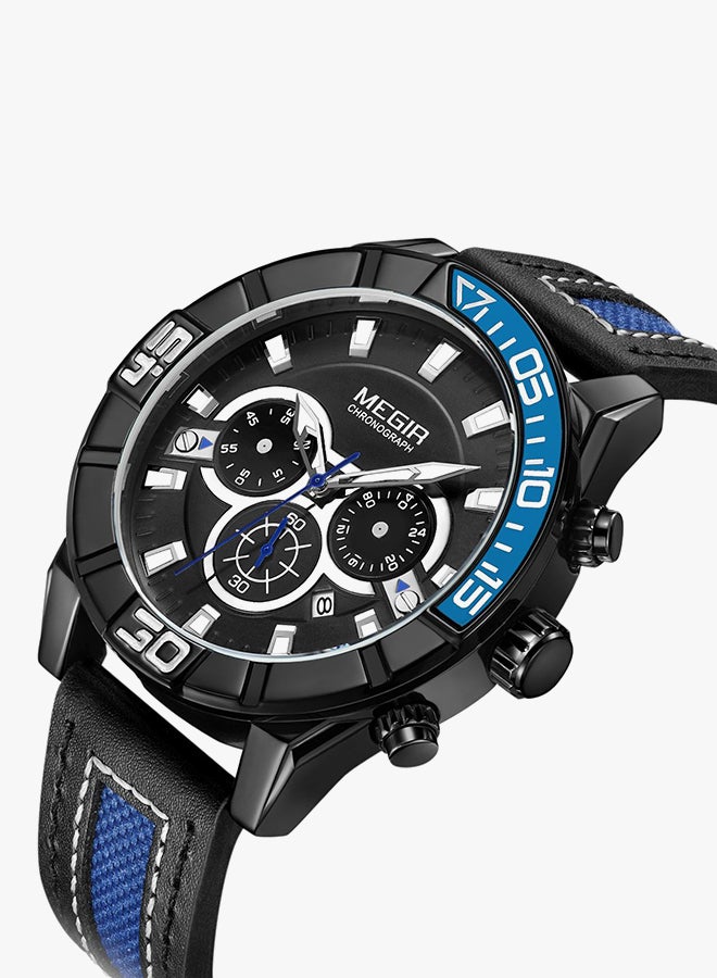 MEGIR - men Water Resistant Chronograph Watch ML2066G-BK-1 - Image 1