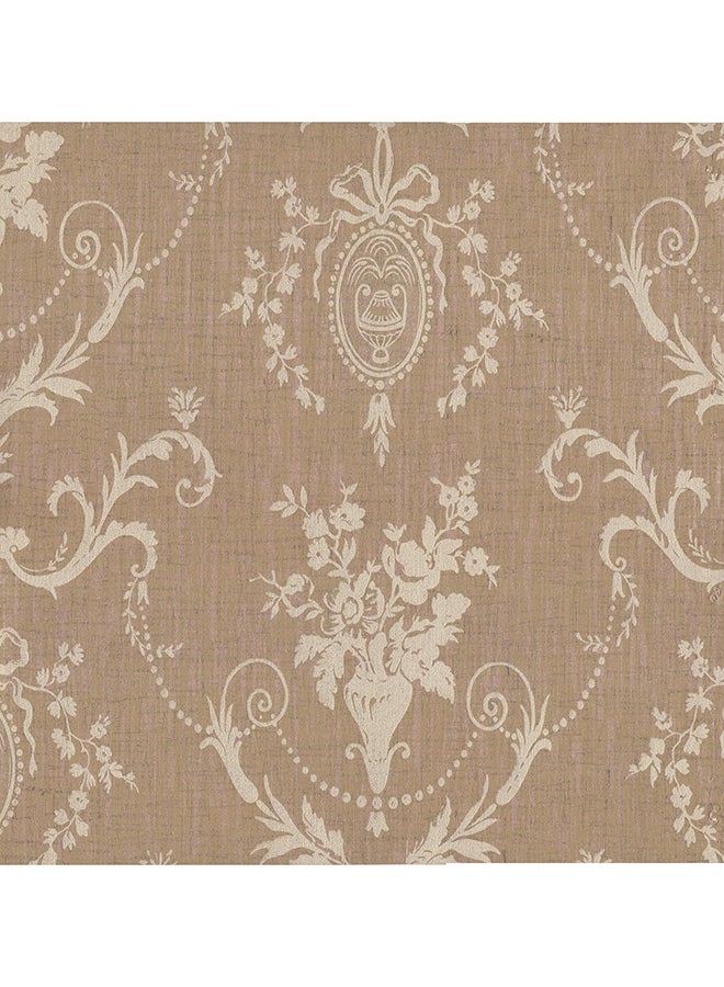 غاتي ورق حائط مزين بنقوش مطبوعة أبيض/بيج 0.53x10.05متر