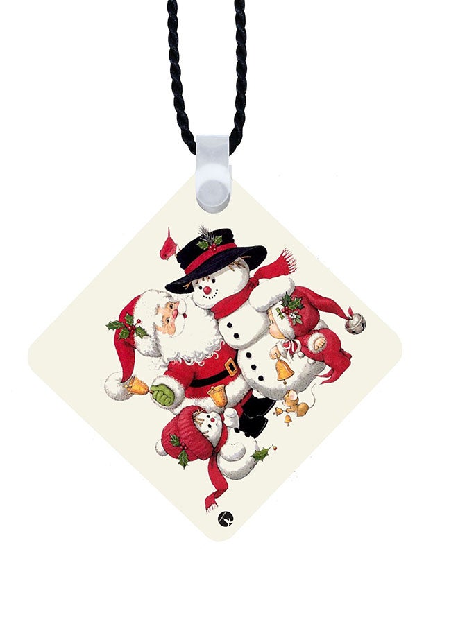 بي بي قلادة وسلسلة مفاتيح 2 في 1 مزينة بطبعة سانت كلوز أحمر/ بيج/ أسود - Image 2