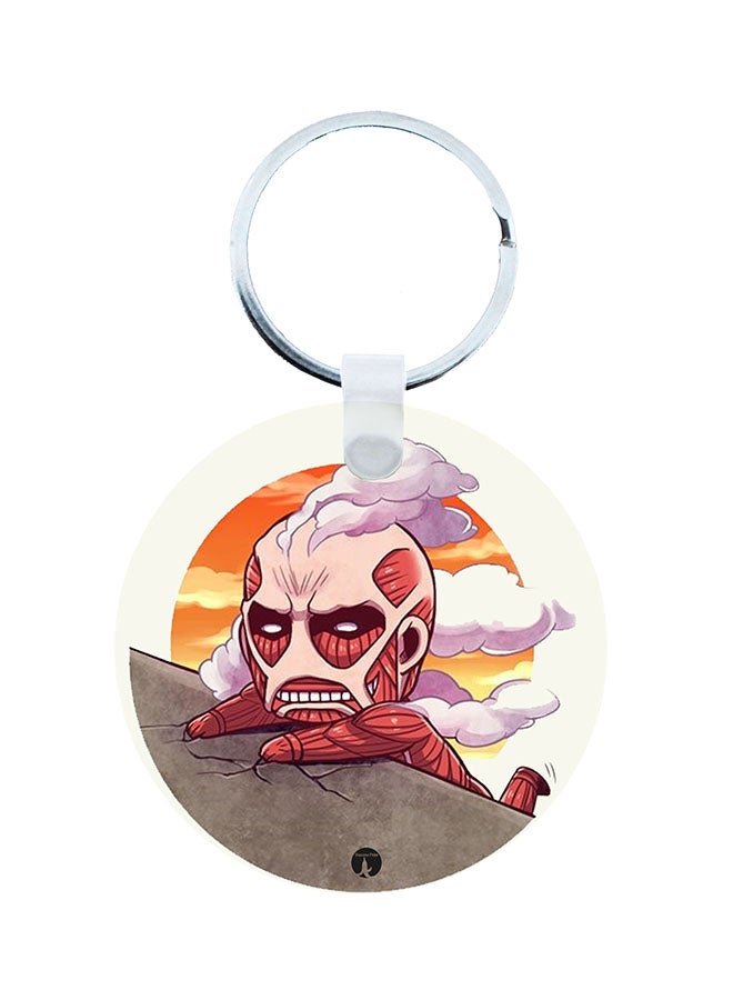 BP 2-In-1 Attack On Titan Printed Keychain Brown/Red/Pink - Image 1