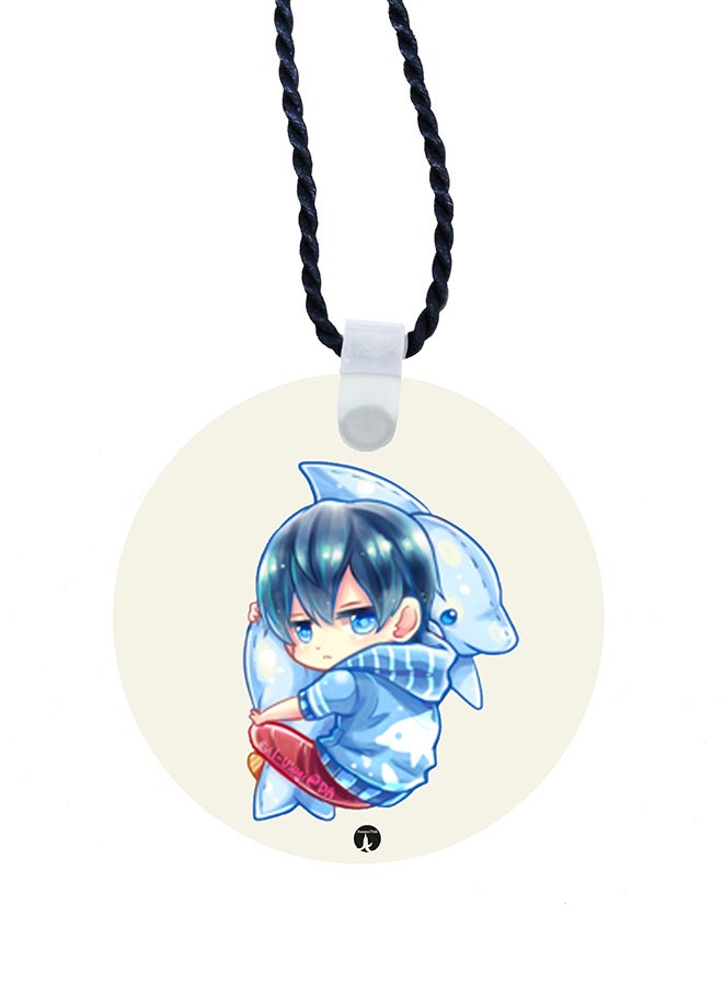 BP 2-In-1 Free Printed Keychain And Necklace White/Blue/Red - Image 2