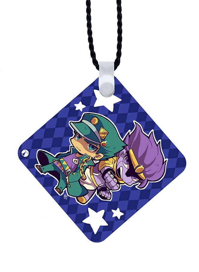 BP 2-In-1 Jojos Bizarre Adventure Printed Keychain And Necklace Blue/Green/Purple - Image 2