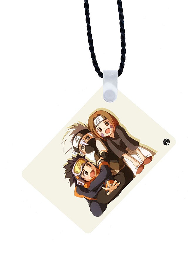 BP 2-In-1 Naruto Printed Keychain And Necklace White/Brown/Black - Image 2