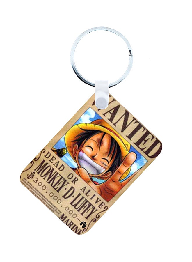 BP 2-In-1 One Piece Printed Keychain And Necklace Beige/Brown/Blue - Image 1