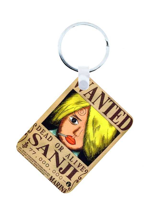 BP 2-In-1 One Piece Printed Keychain And Necklace Beige/Brown/Yellow - Image 1