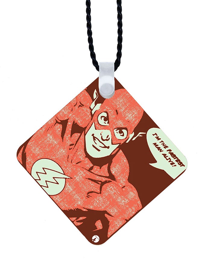 بي بي سلسلة مفاتيح 2 في 1 مطبوع عليها إشارة البرق مع قلادة بني/أحمر/أبيض - Image 2