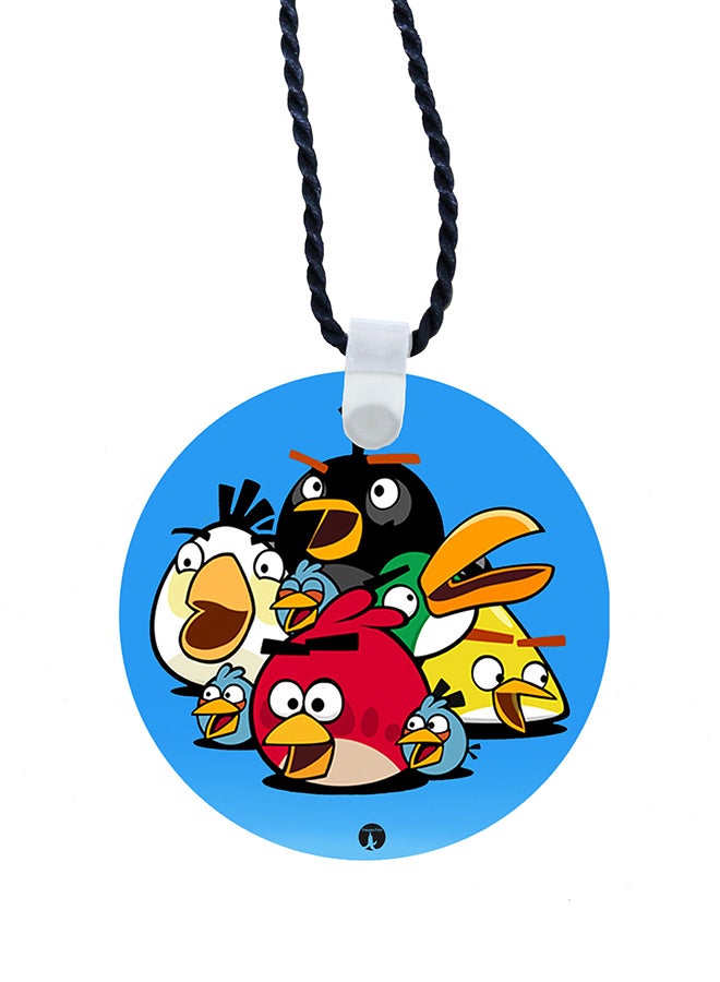 BP 2-In-1 Video Game Angry Birds Printed Keychain And Necklace Blue/Black/Silver - Image 2