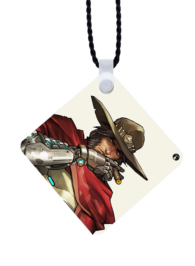 BP 2-In-1 Video Game Overwatch Printed Keychain And Necklace Red/Brown/Silver - Image 2