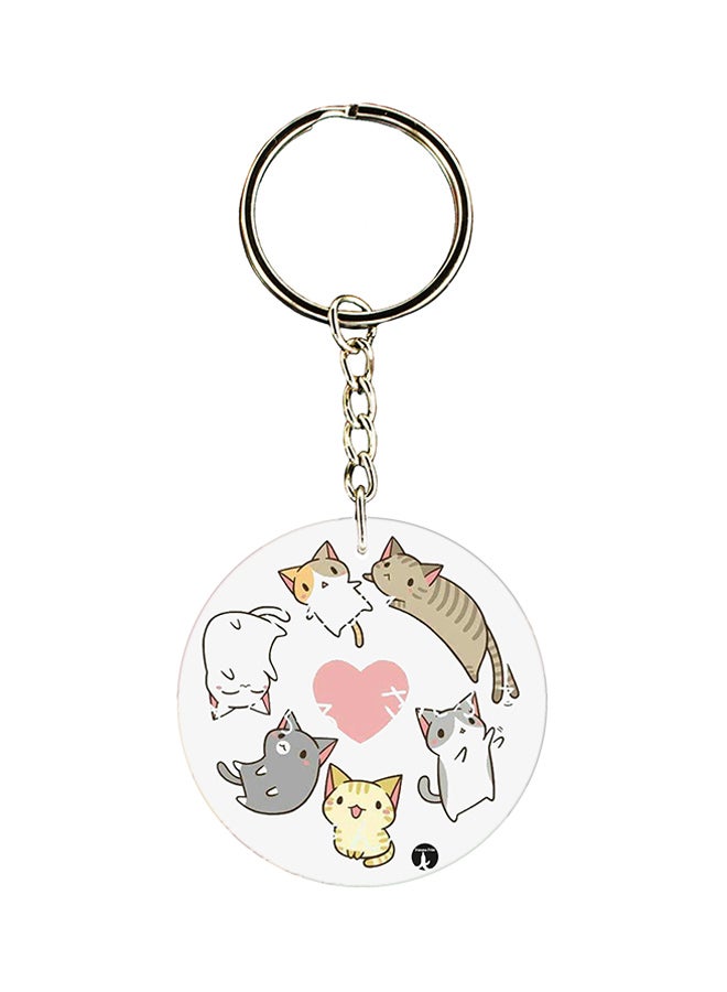 BP Cats Printed Keychain Multicolour