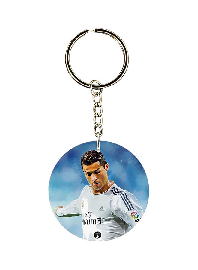 BP Cristiano Ronaldo Printed Keychian Blue/White/Silver