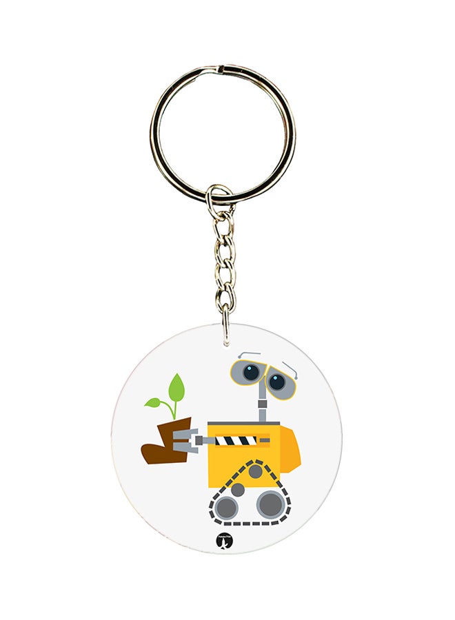 BP Dual Side Disney Character Printed Keychain Silver/Yellow/White