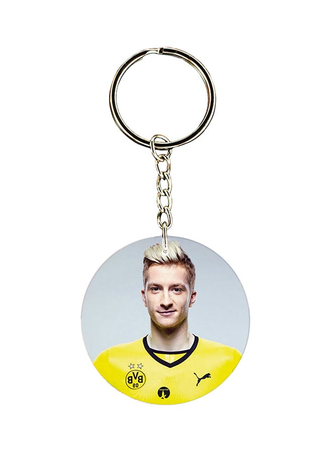 BP Double Sided Marco Reus Printed Keychain Yellow/Grey/Silver