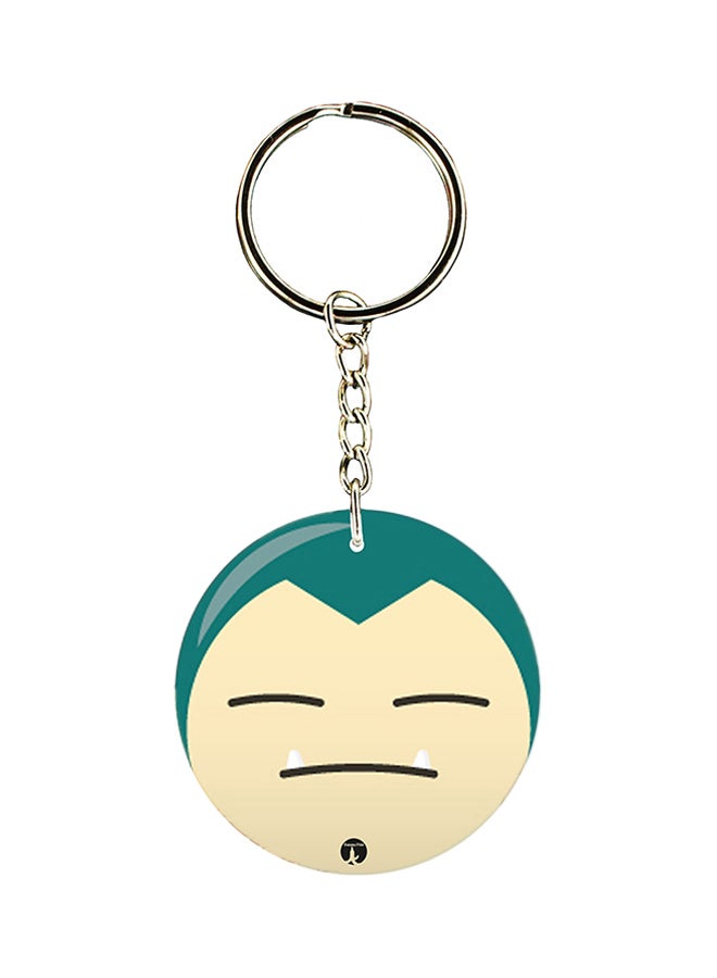BP Pokemon Printed Keychain Silver/Beige/Green