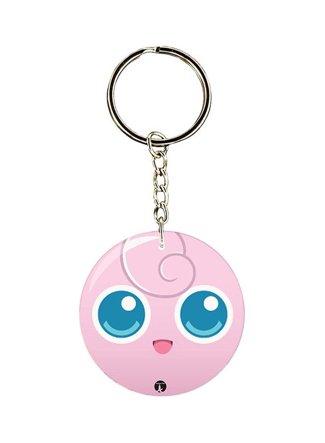 بي بي سلسلة مفاتيح مطبوع عليها إحدى شخصيات مسلسل الكرتون Pokemon فضي/وردي/أزرق