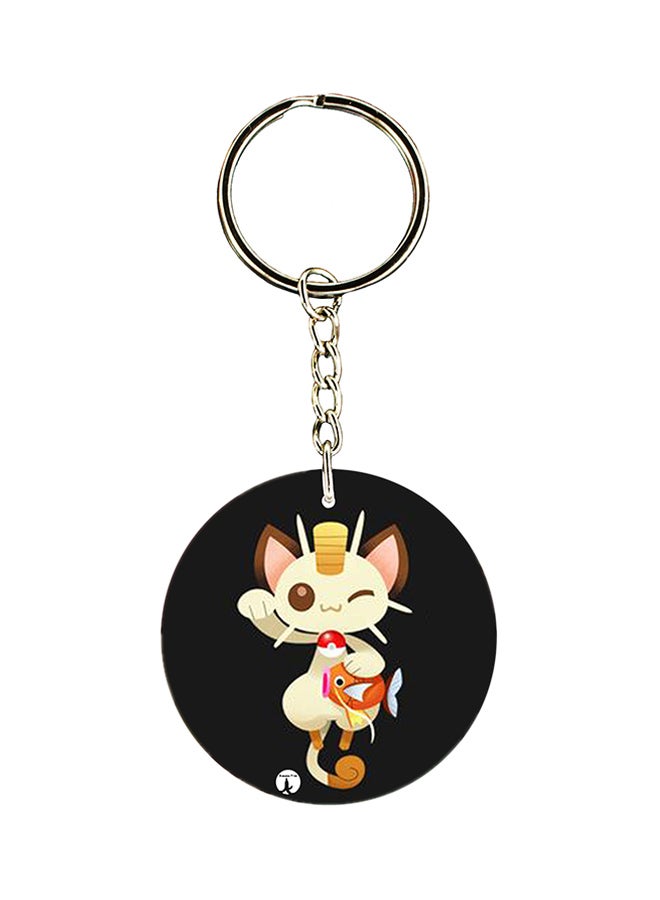 BP Pokemon Printed Keychain Silver/Black/Beige