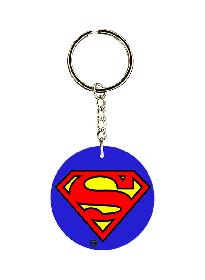 BP Superman Printed Keychain Blue/Red/Silver