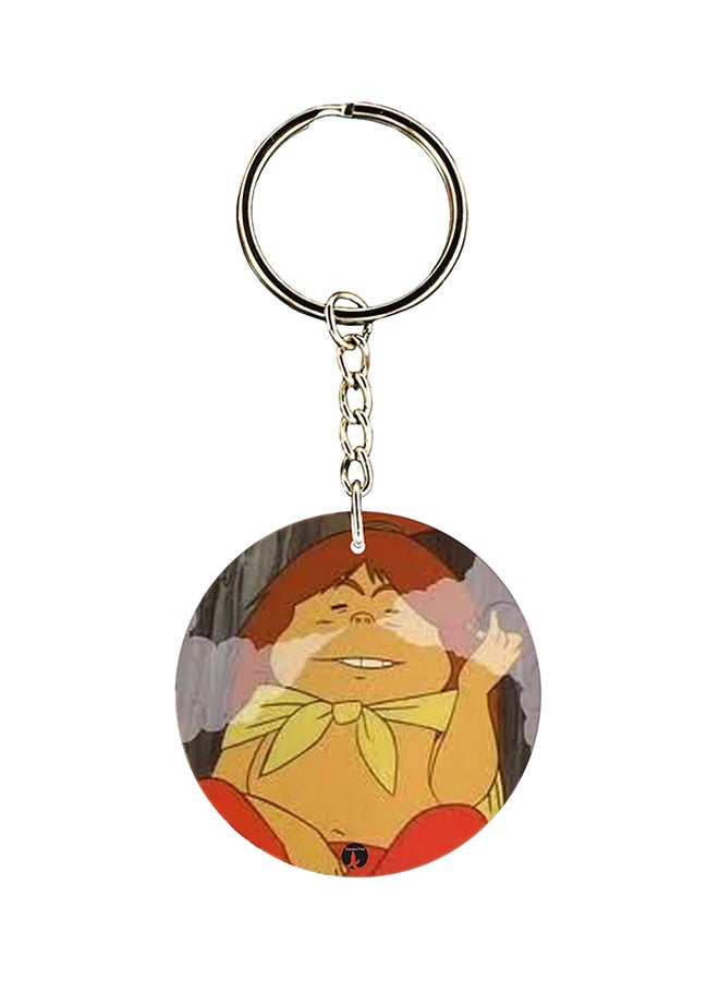 BP Anime Adnan And Lina Printed Keychain Yellow/Brown/Silver