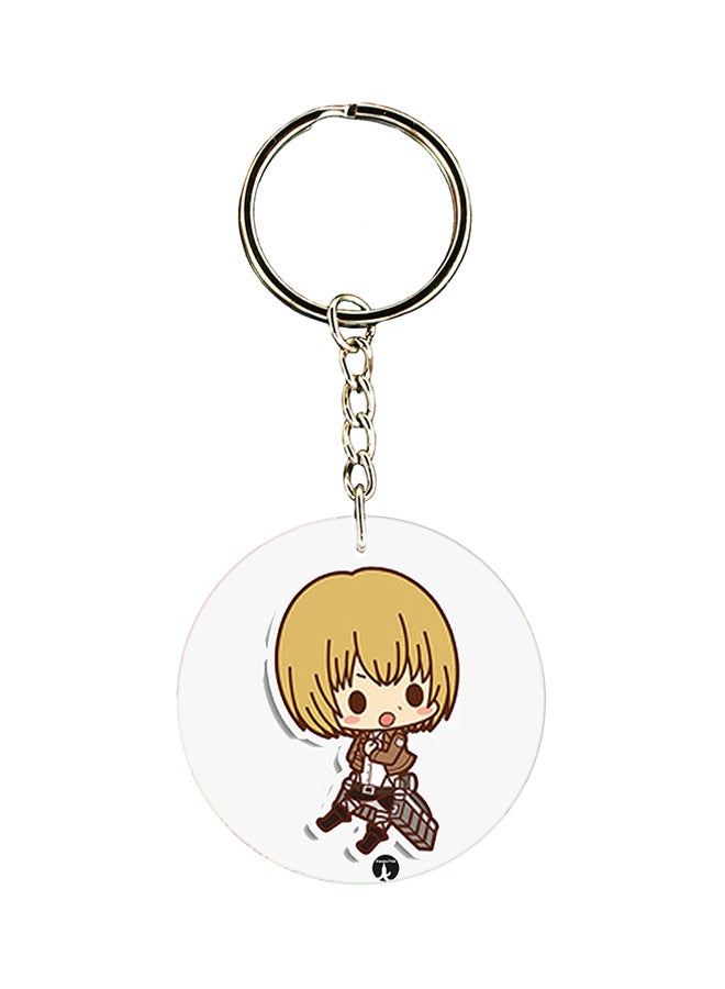 BP Attack On Titan Printed Keychain Beige/Brown/Silver