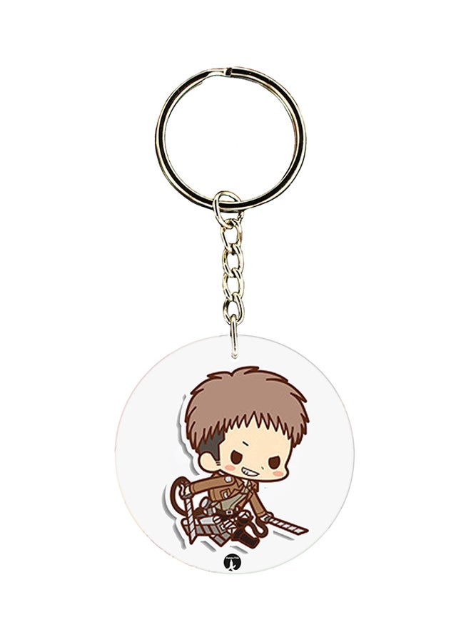 BP Attack On Titan Printed Keychain Brown/Beige/Silver