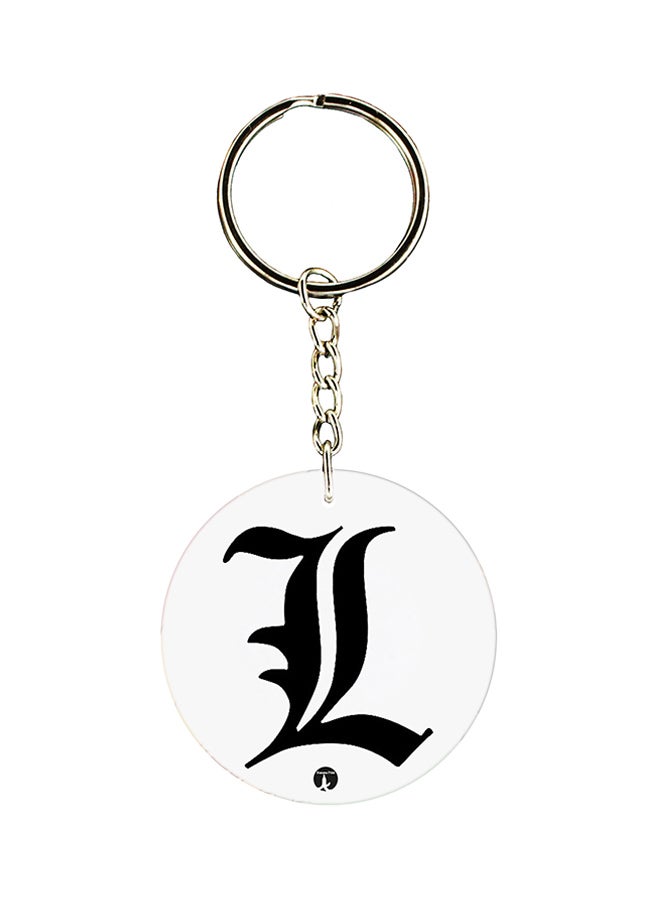 BP Double Sided Death Note Printed Keychain White/Black