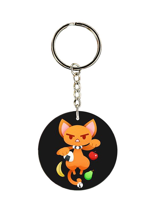BP Anime Fruit Basket Printed Keychain Black/Orange/Silver