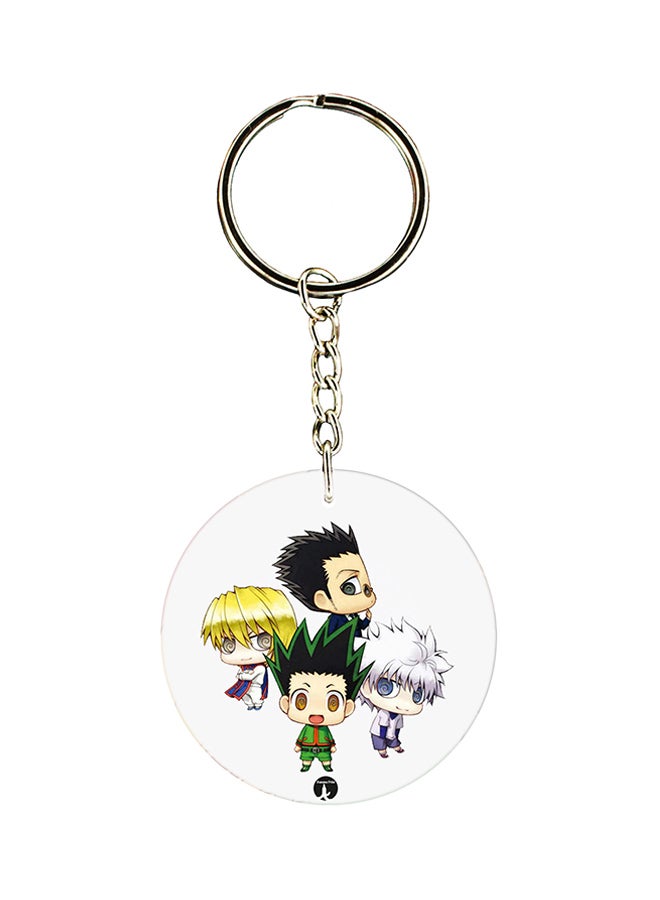 BP Anime Hunter X Printed Keychain White/Black/Silver