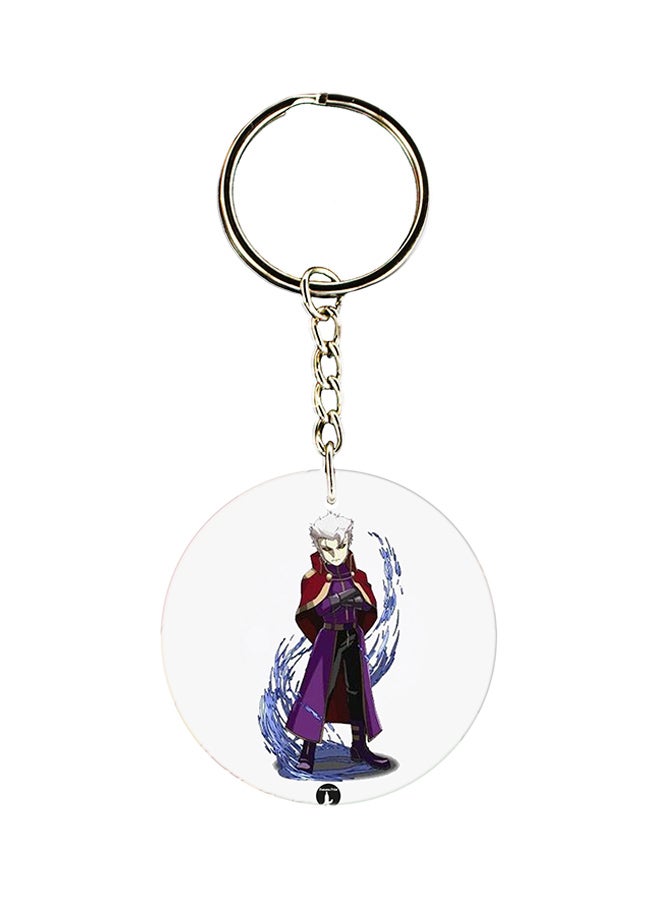 BP Double Sided Anime Hunter X Printed Keychain Purple/White/Red