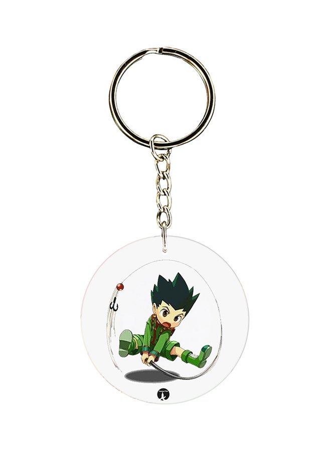 BP Anime X Hunter Printed Keychain White/Green/Silver