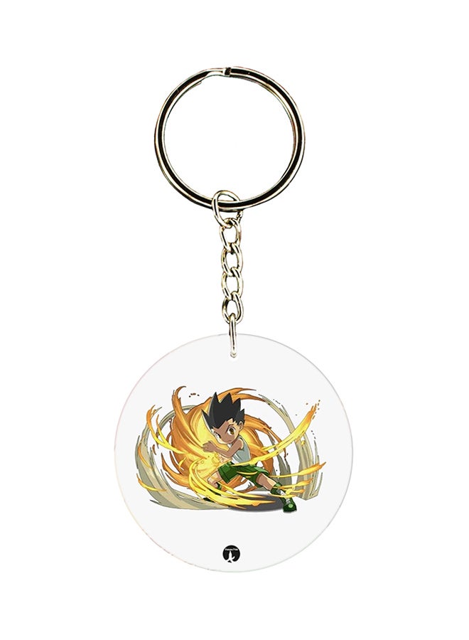 BP Double Sided Anime Hunter X Printed Keychain Gold/White/Green