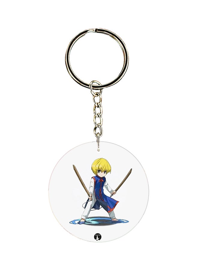 BP Anime Hunter x Printed Keychain White/Blue/Silver