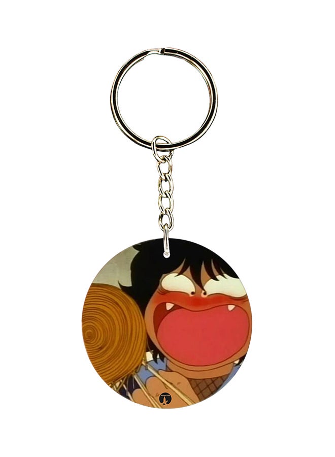 BP Anime Kabamaru Printed Keychain Brown/Black/Silver