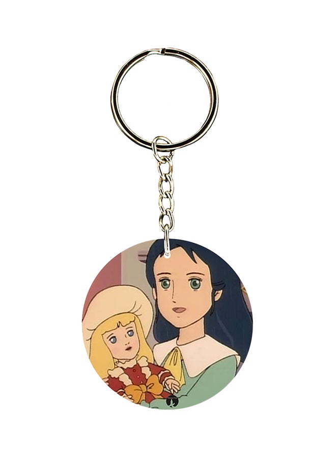 بي بي سلسلة مفاتيح بتصميم مستوحى من مسلسل رسوم المتحركة Saly بيج/ أصفر/ أخضر