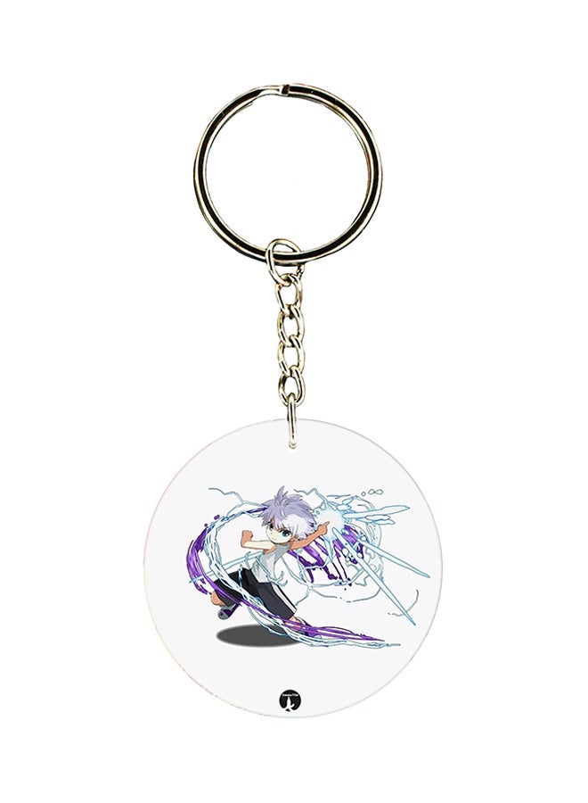 BP Double Sided Anime Hunter X Printed Keychain Purple/White/Blue