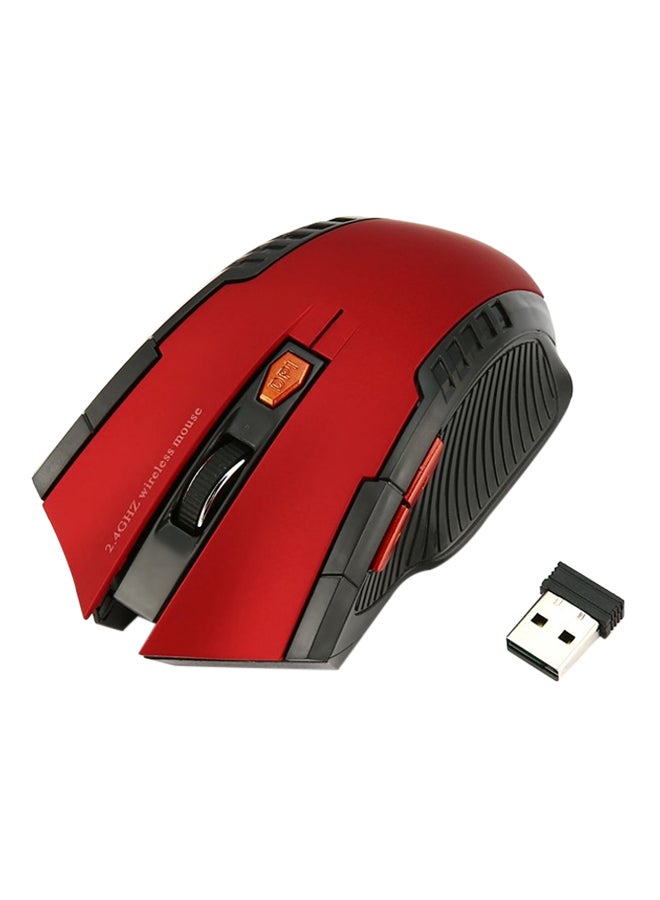2.4Ghz Wireless Mouse With USB Adapter Red - Image 1