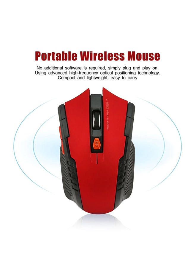 2.4Ghz Wireless Mouse With USB Adapter Red - Image 2
