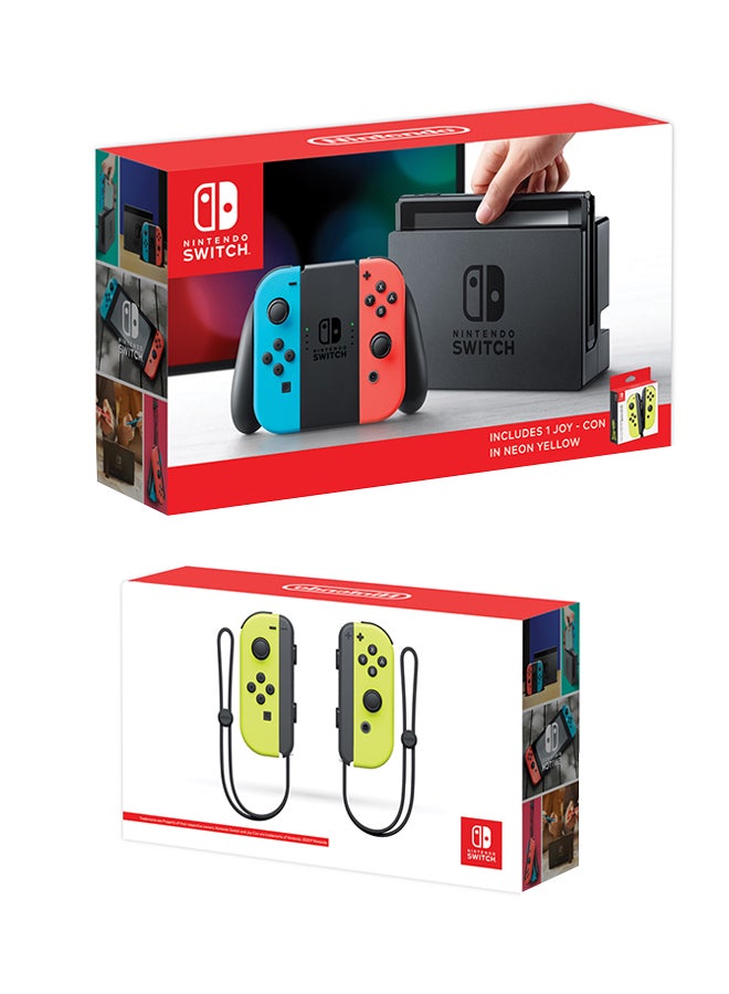 Nintendo Switch Console With Extra Joy-Con Controller - Red/Black/Blue - Image 1