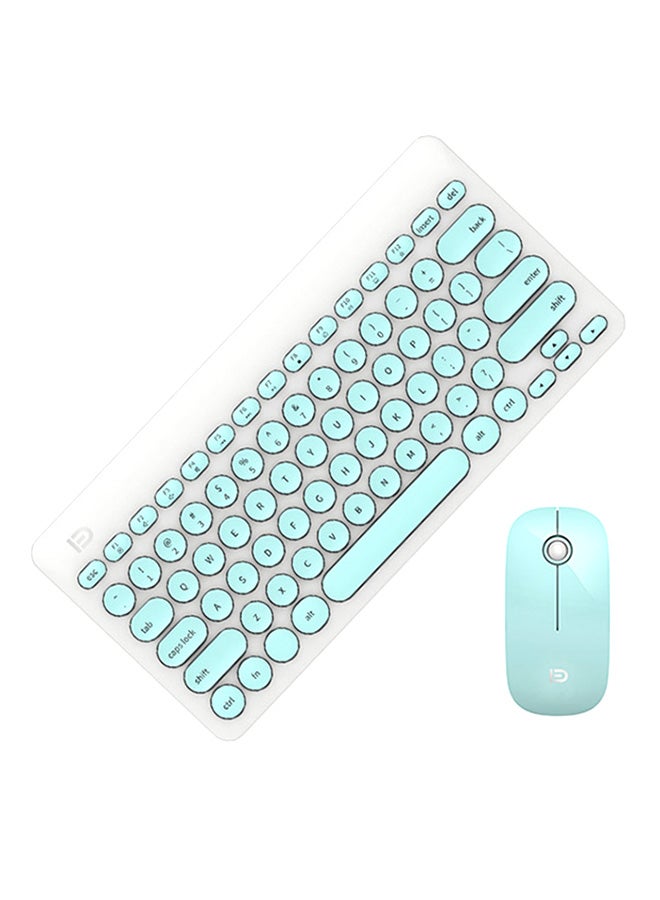 IK6620 Wireless Mute Keyboard Mouse Set White/Blue