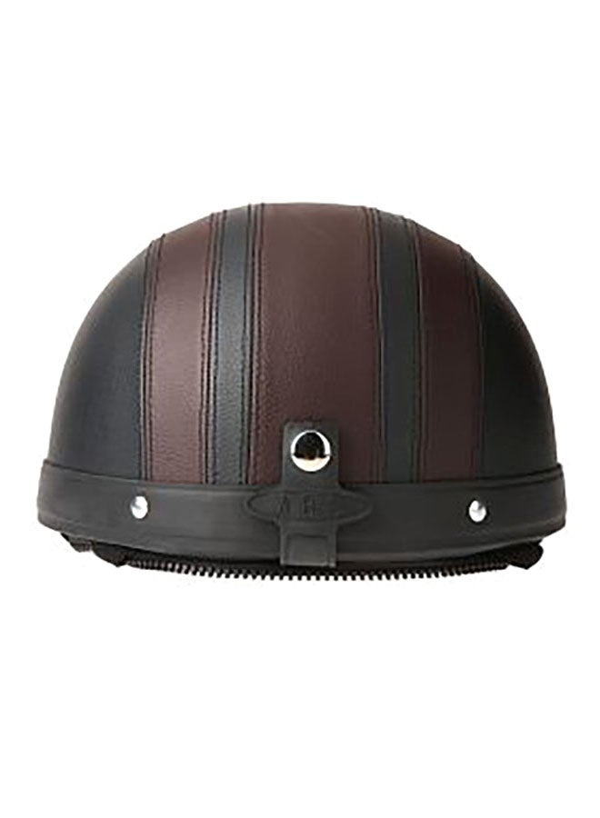 Generic Motorcycle Scooter Open Face Half Leather Helmet 26 x23.5 x13cm - Image 2