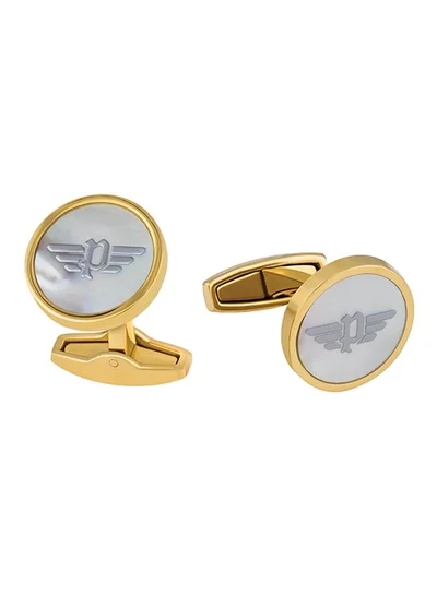 POLICE Stainless Steel Gold Plated Cufflinks