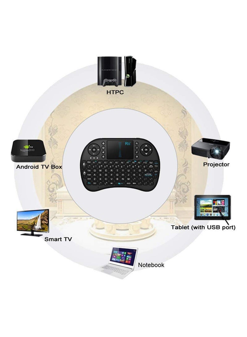 2.4Ghz Backlit Wireless RC-Keyboard With Touchpad Black  - Image 3