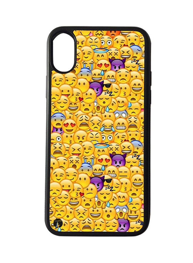 BP Protective Case Cover For Apple iPhone XS Max Emojis (Black Bumper)