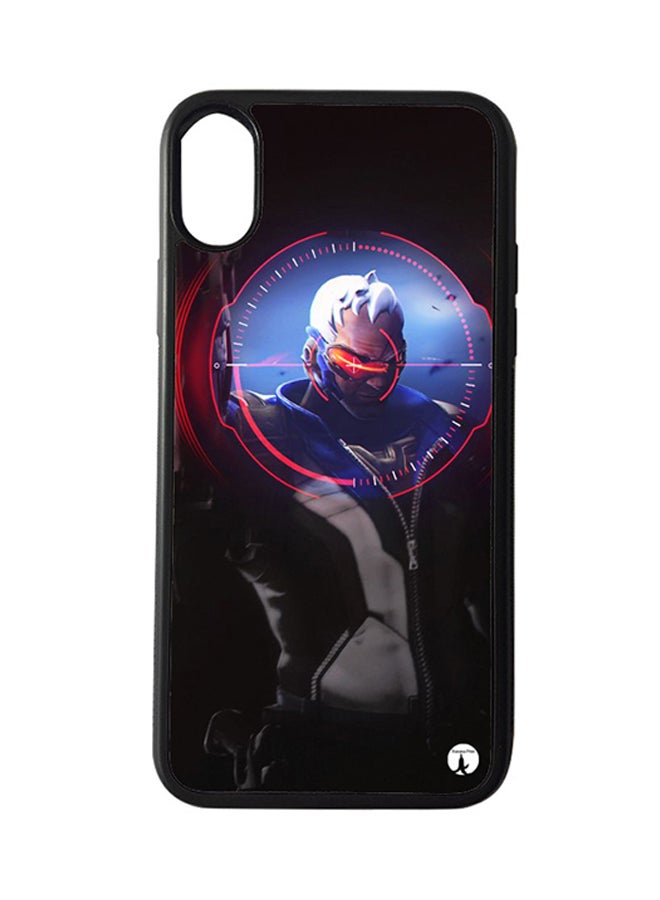 بي بي غطاء حماية واق لهاتف أبل آيفون XS ماكس غطاء حماية ممتص للصدمات بتصميم لعبة الفيديو Overwatch لون أسود