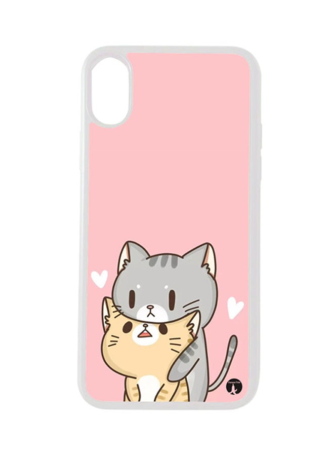 BP Protective Case Cover For Apple iPhone XS Max Cats (White Bumper)